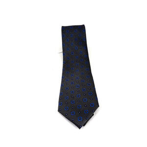 Joseph Abboud Platinum Silk Tie Gray Blue Geometric Pattern Classic